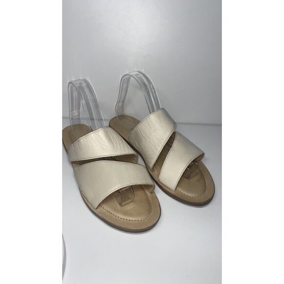 Portland Leather Goods Patina Flat Sandals In Cream Size 10 Pacific Northwest - Picture 3 of 9